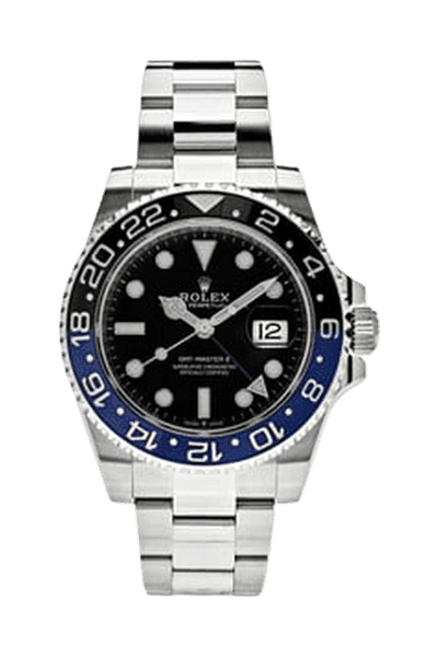 Rolex GMT-Master II with a black and blue bezel